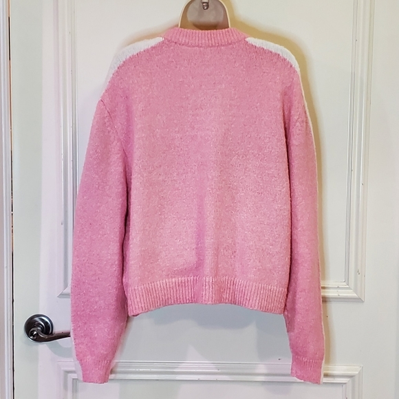 H&M DIVIDED Forever Unite Pink Multi-Color Crew Neck Long Sleeve Sweater, Large - Picture 8 of 15
